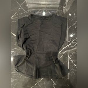 Black tank top padded shoulder black oversized